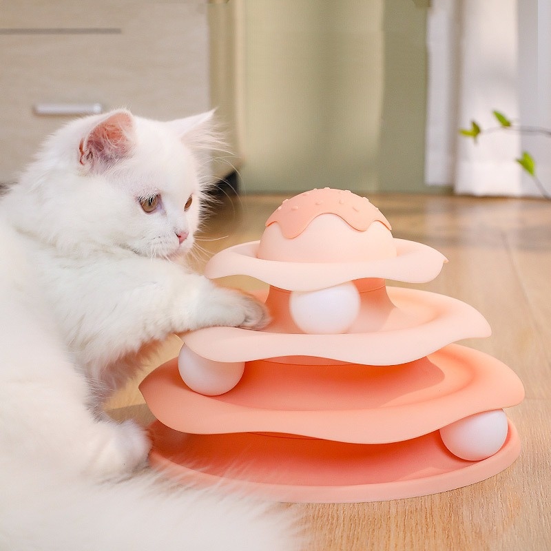 Ball Spinning Cat Toy Rotating - Interactive Squeaky Plush Dog Toy review and price
