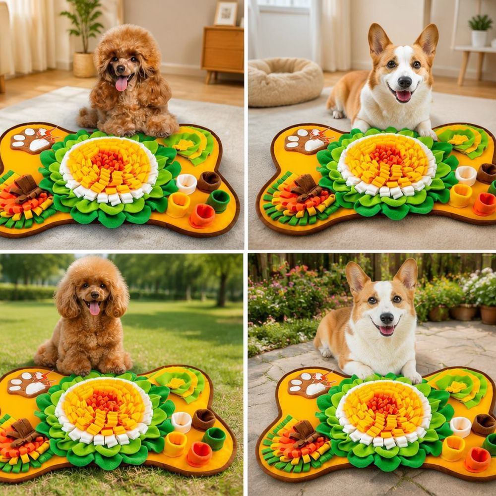 Bone Shape Dog Snuffle Mat Pet - Dog Puzzle Feeder Toy review and price