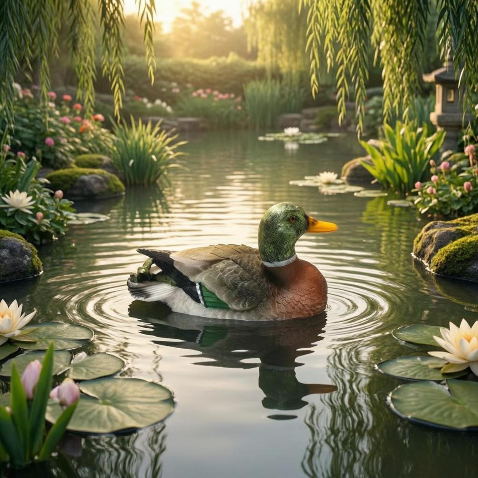 Resin Duck Figurine Outdoor Po - Aquarium review and price
